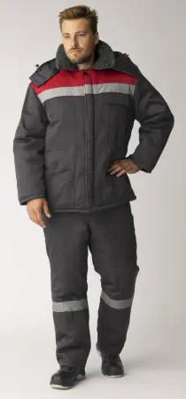 Костюм ТРУЖЕНИК-УЛЬТРА с БР (т.серый/красный)