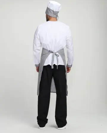 Костюм повара ШЕФ-2 (белый/черный/принт-клетка)