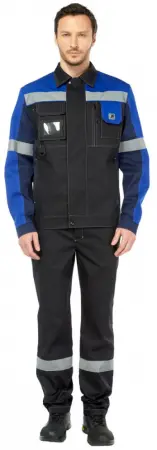 Костюм ВИВАТ с СОП с БР (черный/василек/т.синий)
