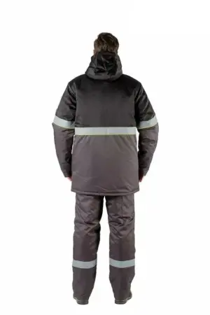 Костюм СЕВЕРНАЯ ШИРОТА зимний с БР (серый/черный)