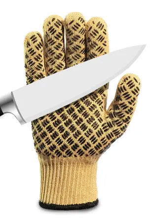 Перчатки ДЖОКЕР от порезов из высокопрочной пара-арамидной нити с силиконовым нанесением