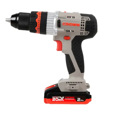 Аккумуляторный ударный шуруповерт CROWN CT21075HMX-2 BMC 20В B3+ 2х2.0Ач 400/1500об/мин