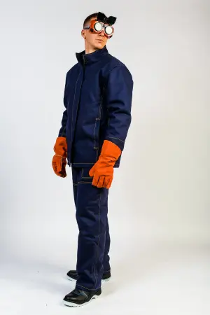 Костюм сварщика ВОЛАТ с БР утепленный 1 класс (синий)