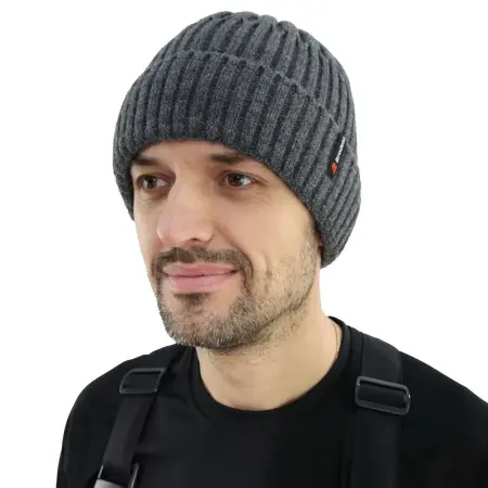 Шапка BRODEKS REGULAR FLEECE LINING (т.серый)