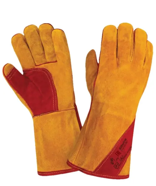 Краги спилковые пятипалые с усилением