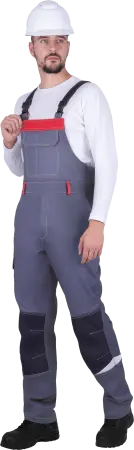 Полукомбинезон ТУРБО SAFETY (серый/чёрный/красный)