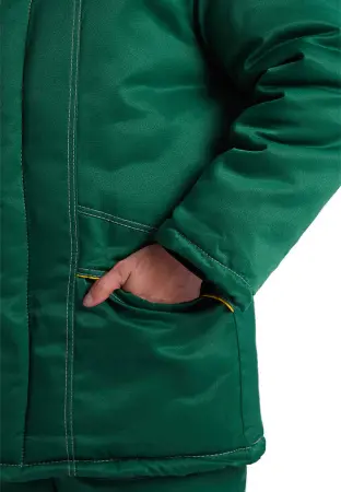 Костюм ВЬЮГА зимний с ПК (т.зелёный/жёлтый)