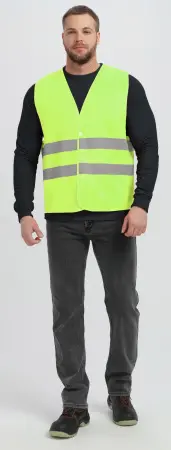 Жилет PROFLINE BASE сигнальный с пуговицами и карманами (желтый)