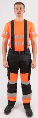 Зимние сигнальные брюки на подтяжках Dimex 6022
