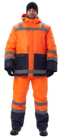 Костюм СКАНДИН-ДОРОЖНЫЙ зимний с ПК (оранжевый/т.синий)
