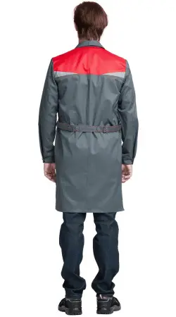 Халат RONTA HL541 (т.серый/красный)