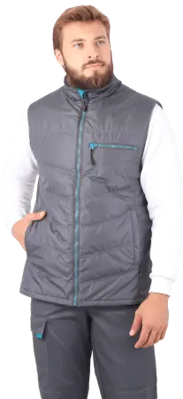 Жилет ГАЛАКТИКА зимний (серый/бирюза)