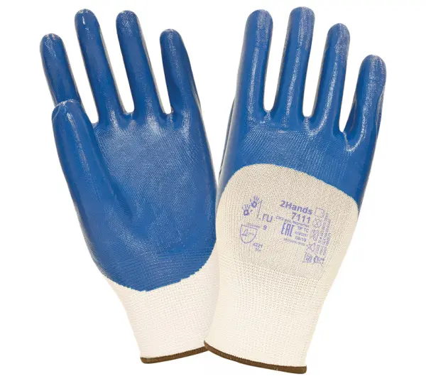 Перчатки 2HANDS SAFEFLEX FULL 7111 нитриловые с легким покрытием Перчатки 2HANDS SAFEFLEX FULL 7111 нитриловые с легким покрытием