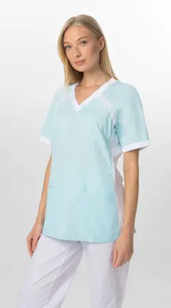 Блуза БЕРТИ женская (голубой/белый) женские медицинские