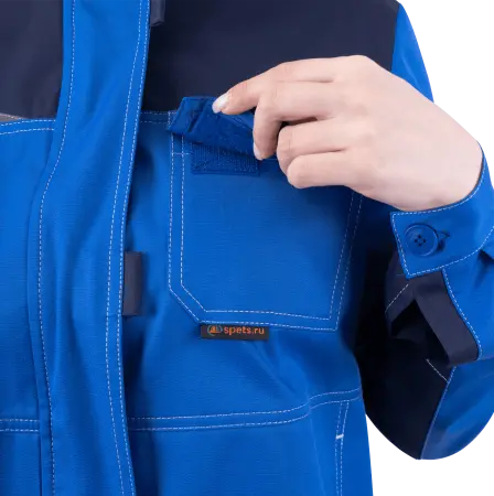 Костюм КМ-10 ЛЮКС жен. летний с БР (василек/т.синий)