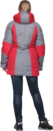 Куртка ВИРАЖ зимняя женская (серый/красный)