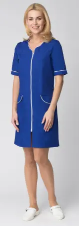 Халат СТЕЛЛА женский (васильковый/белый)