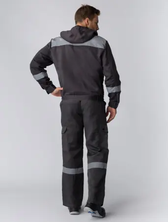 Костюм ТИТАН СОП с капюшоном с ПК (т.серый/св.серый)