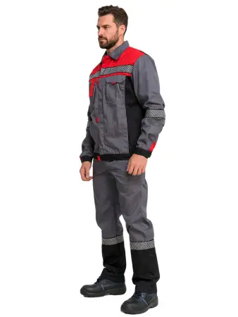 Костюм RONTA KS261 с БР (т.серый/красный/черный)