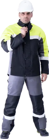 Костюм ЛОГЕР ПРОТЕКТ с ПК (серый/черный/лимонный)