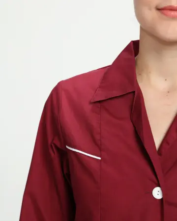 Халат ДИАНА женский (бордовый/белый)