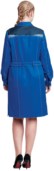 Халат КМ-10 ЛЮКС женский (василек/т.синий)