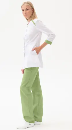 Костюм МИРАЖ женский с БР (белый/св.зеленый) женские медицинские