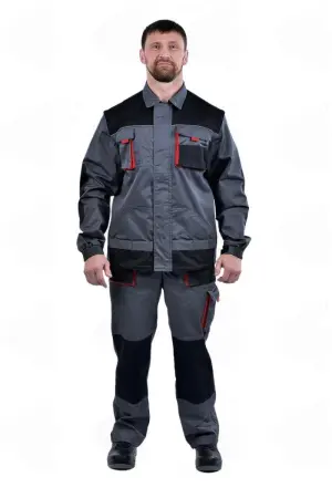 Куртка ХАМЕРТОН (серый/черный/красный)