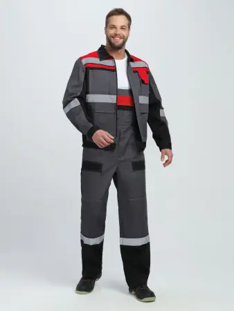 Костюм ВИВАТ-2 ПРЕМИУМ IMP с ПК (т.серый/черный/красный)