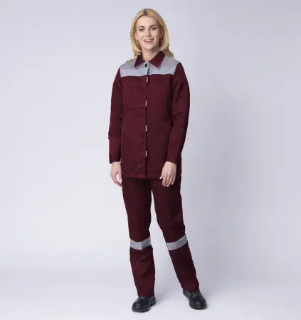 Костюм женский Весна-2 СОП NEW, п/к, бордовый/серый Костюм женский Весна-2 СОП NEW, п/к, бордовый/серый
