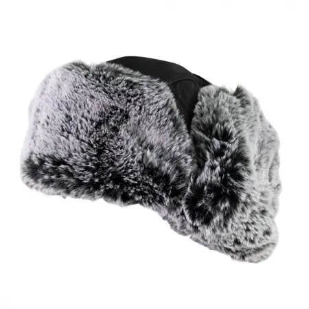 Шапка-ушанка BRODEKS EXTREME KM 109 (черный/серый мех)