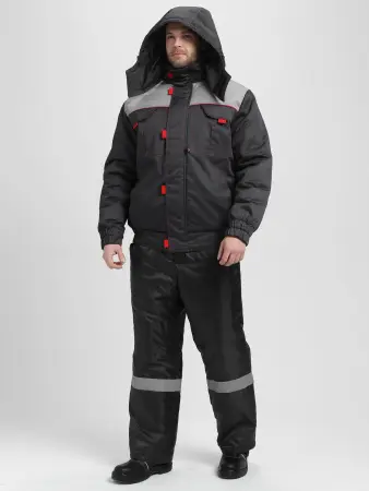 Куртка ФЛОФТ ПРЕМИУМ зимняя укороченная (т.серый/св.серый/красный) Куртка ФЛОФТ ПРЕМИУМ зимняя укороченная (т.серый/св.серый/красный)