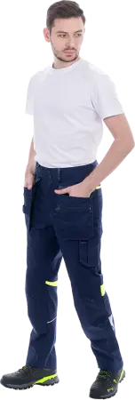 Брюки ACTIVE FLEX / АКТИВ ФЛЕКС (т.синий/флуоресцентный желтый)