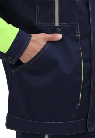 Костюм ОПТИМАЛЬНЫЙ с БР (т.синий/лимонный)