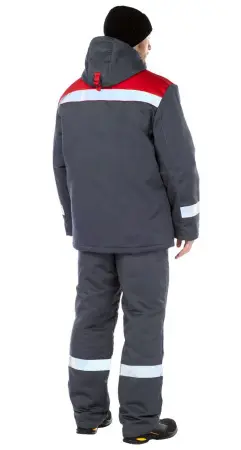 Костюм ТИМБЕР РФ зимний с ПК (т.серый/красный)