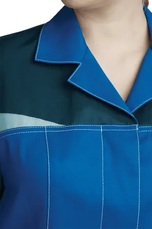 Халат КМ-10 ЛЮКС женский (василек/т.синий)