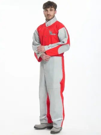 Комбинезон пескоструйщика VECTOR (серый/красный) Комбинезон пескоструйщика VECTOR (серый/красный)