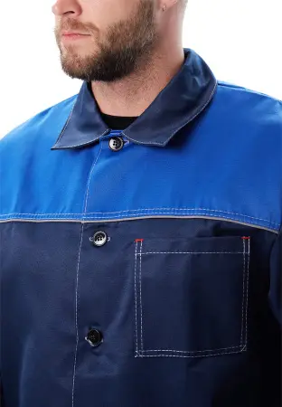 Костюм ДАМАСК с БР (т.синий/васильковый)