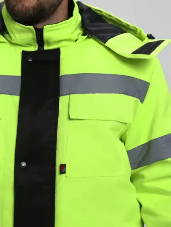 Костюм ДОРОЖНИК-УЛЬТРА зимний с ПК (лимонный/черный)