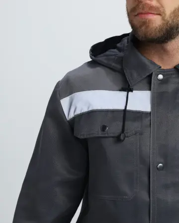 Костюм НЕЙЧ-2 СОП К. с капюшоном с ПК (т.серый/св.серый)