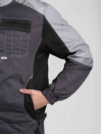 Костюм ВЕКТРОН-1 с БР (т.серый/св.серый/черный)