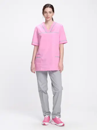 Костюм ИРИС женский с БР (ярко-розовый/серый) женские медицинские
