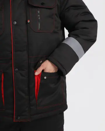 Костюм ТИТАН-УЛЬТРА CH зимний с ПК (черный/красный)