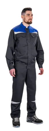 Костюм КМ-10 ЛЮКС АНТИСТАТ с ПК (т.синий/васильковый)