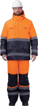 Костюм БРАЙТ зимний с ПК (оранжевый/синий)
