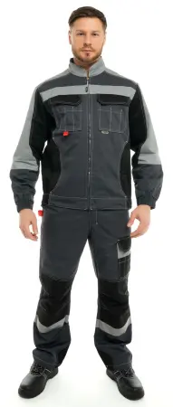 Костюм ФОРМУЛА КОТТОН ФБ1 с БР (т.серый/св.серый/чёрный)