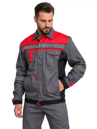 Костюм RONTA KS261 с БР (т.серый/красный/черный)