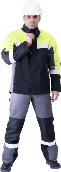 Костюм ЛОГЕР ПРОТЕКТ с ПК (серый/черный/лимонный)