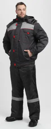 Куртка ФЛОФТ ПРЕМИУМ зимняя укороченная (т.серый/св.серый/красный) Куртка ФЛОФТ ПРЕМИУМ зимняя укороченная (т.серый/св.серый/красный)