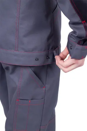 Куртка ХАЙ-ТЕК SAFETY женская (серый/чёрный/красный)